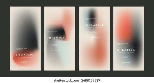 Único moderno A4 abstracto gradiente Vector tendencia para la cubierta, Plantilla de marketing, cartel de negocios, gradiente de color Abstractas, fondo borroso moderno, y textura de grano de película.eps10