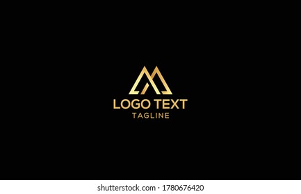 Unique modern and abstract Alphabet AA M letter icon logo concept