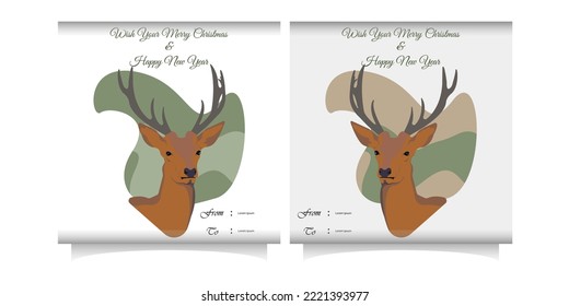 Unique Modern and Abstract Background Merry Christmas and Happy New Year Wish Card Full Editable eps10 Template can use As digital Or Printing  