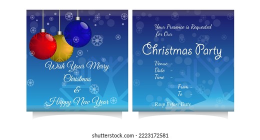 Unique Modern and Abstract Background Merry Christmas and Happy New Year Wish Card Full Editable eps10 Template can use As digital Or Printing  