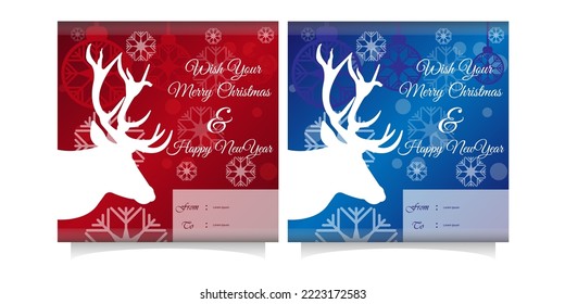 Unique Modern and Abstract Background Merry Christmas and Happy New Year Wish Card Full Editable eps10 Template can use As digital Or Printing  