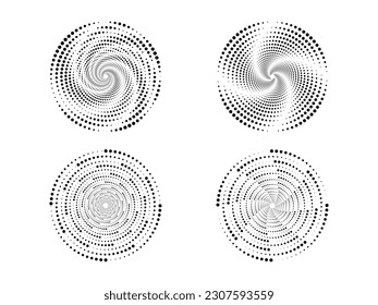 Unique modern abstract dotted circle white background