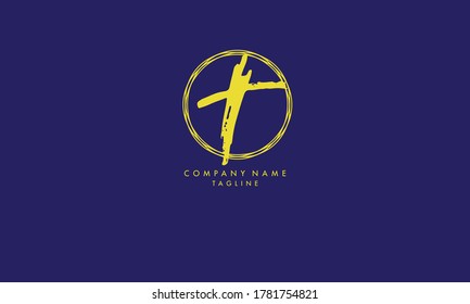 Unique and modern abstract minimal style Church logo. Christian symbols. The Cross of Jesus Christ	