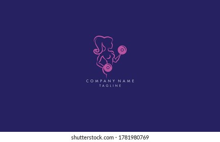 Unique And Modern Abstract Style Women Gym Fitness Logo Icon
