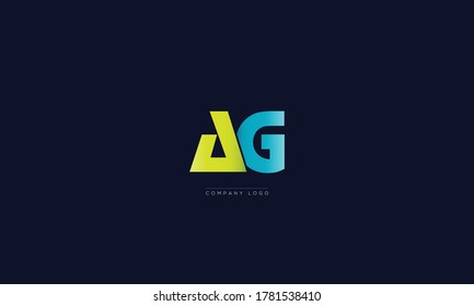 Unique and modern alphabet AG or GA letters icon logo concept vector template