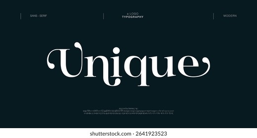 
Unique modern alphabet letters font logo. Typography luxury minimal lettering fonts decorative wedding vintage retro logos. vector illustration

