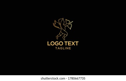 Unique and modern Angels geometric style with a bow and arrow vector illustration logo	
