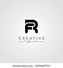 Único logotipo artístico moderno de la letra de FR RF. Logotipo inicial de icono de letra.