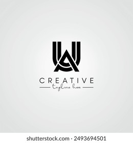 Unique Modern Artistic UA AU Letter Logo. Initial Based Letter Icon Logo.