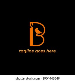 Unique and modern B letter bird logo icon, vector template