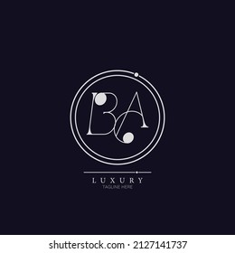 Unique modern BA Letter Business Logo Design Alphabet Icon Vector Symbol. Creative elegant letter logo template.