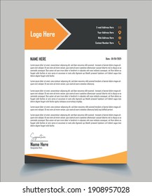 Unique and Modern Black and Yellow Letterhead Design