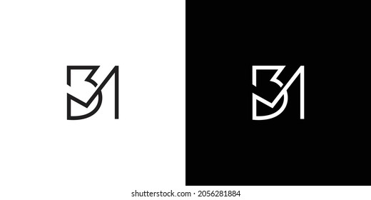Unique and modern BM logo design