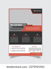 Unique modern business flyer design  vector illustration template A4 size with bleed