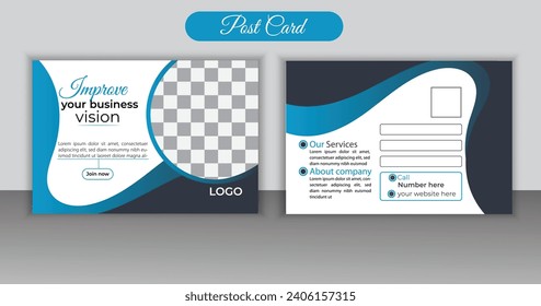 unique  and modern business postcard design template.