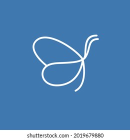 Unique, modern butterfly logo with monoline style