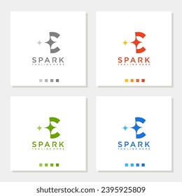 Unique and modern C spark logo design editable
