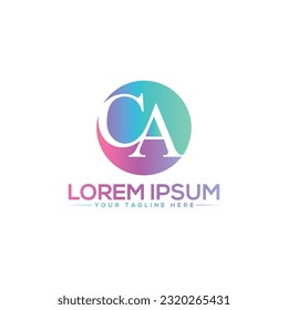 Diseño único y moderno del logotipo de la letra de ca