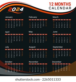 Diseño De Calender Único Y Moderno 2024