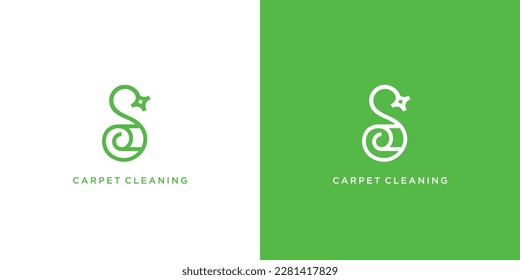 Unique and modern carpet cleaning S logo design