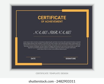 Diseño único y moderno de la Plantilla del certificado.