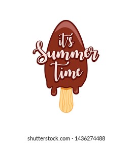 Unique Modern Chocolate Ice Cream Summer Time Design Background Banner Template with Text It's Summer Time for Used Personally and All Business Company