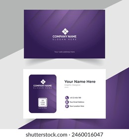 Unique Modern Clean Dark Purple Abstract Background Professional and Creative Print Ready Business Card Template