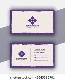 Unique Modern Clean Dark Purple Abstract Background Professional and Creative Print Ready Business Card Template.