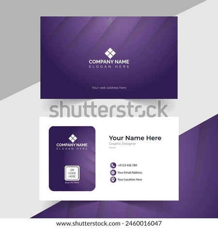 Unique Modern Clean Dark Purple Abstract Background Professional and Creative Print Ready Business Card Template