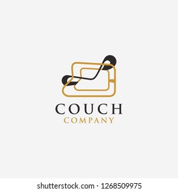 Unique modern contemporary couch chair Logo icon vector template on white background