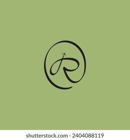 Einzigartige und moderne durchgehende Linie im Kreis, moderner Brief oder Logo. Futuristische Corporate Identity, Vektorlogo-Vorlage