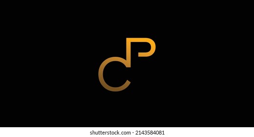 Diseño único y moderno del logotipo de las iniciales CP