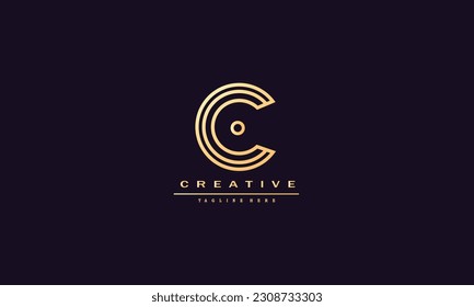 unique modern creative C letter logo, initial C minimal line based vector icon.