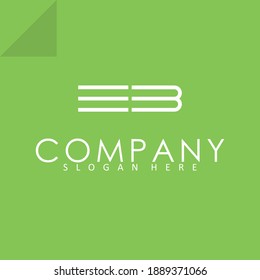Unique modern creative clean connected fashion brands white and green color EB BE E B initial based letter icon logo.