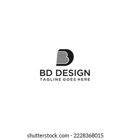 Unique modern creative clean connected fashion brands DB BD D B initial based letter icon logo.