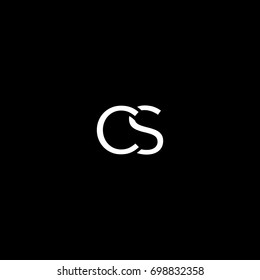 Unique modern creative clean elegant minimal fashion brands black and white color CS SC C S initial based letter icon logo.