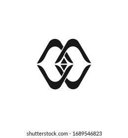 Einzigartiges, modernes, elegantes Konzept, schwarz-weiß Farbe MW WM M W Initial-Briefsymbol Symbol-Logo.