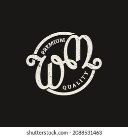 Unique modern creative elegant connected artistic black and white color MW WM M W initial based letter icon logo.