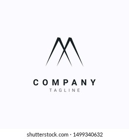Unique modern creative elegant geometric artistic black and gold color M initial based letter icon logo