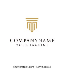 Unique modern creative elegant geometric artistic black and gold color MM M initial based letter icon logo.