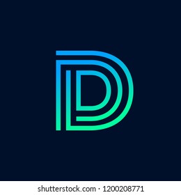 Unique modern creative elegant letter D based vector icon logo template. 