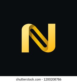 Unique modern creative elegant letter N based vector icon logo template. 