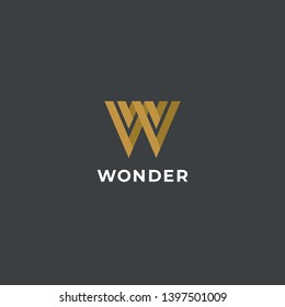 Unique modern creative elegant letter W logo template. Vector icon.