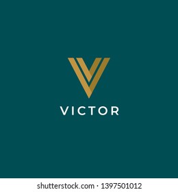 Unique modern creative elegant letter V logo template. Vector icon.
