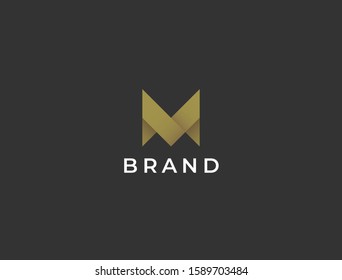 Unique modern creative elegant letter M logo template. Vector icon.