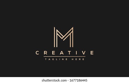 Unique modern creative elegant Letter M logo design or MM initials vector monogram symbol.
