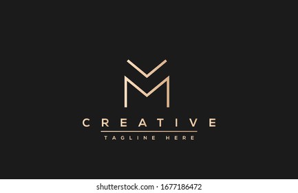 Unique modern creative elegant Letter M logo design or MM initials vector monogram symbol.
