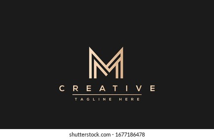 Unique modern creative elegant Letter M logo design or MM initials vector monogram symbol.
