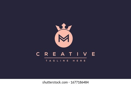 Diseño creativo y exclusivo del logotipo Carta M o símbolo de monograma vectorial MM.
