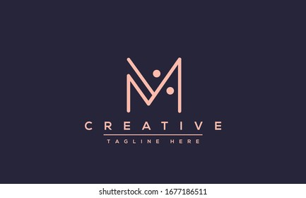 Unique modern creative elegant Letter M logo design or MM initials vector monogram symbol.
